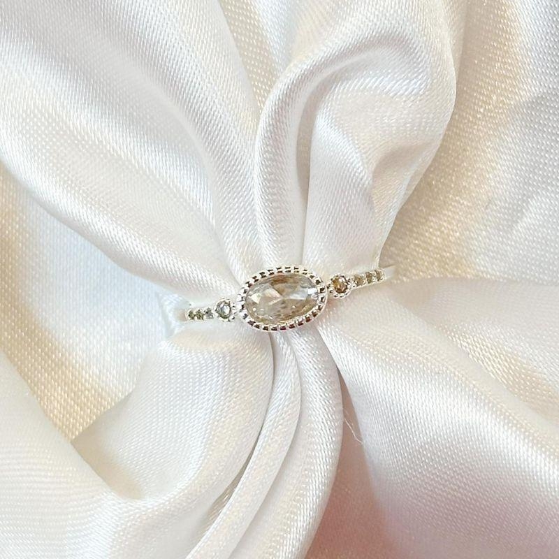 Anel Três Zircônias Ovais