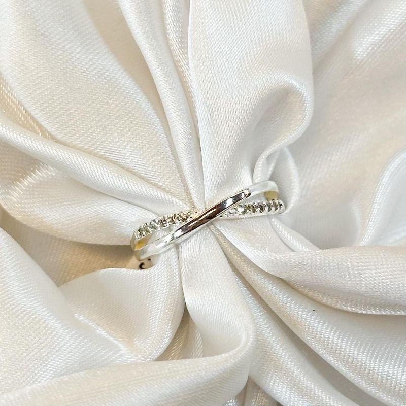 Anel X Cravejado Linha Fina