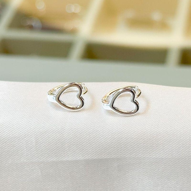 Brinco Argolinha Coração Vazado