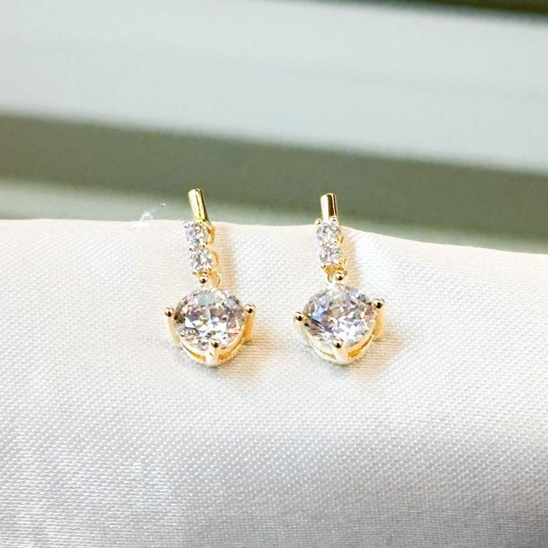 Brinco Palitinho Zircônia Pendurada