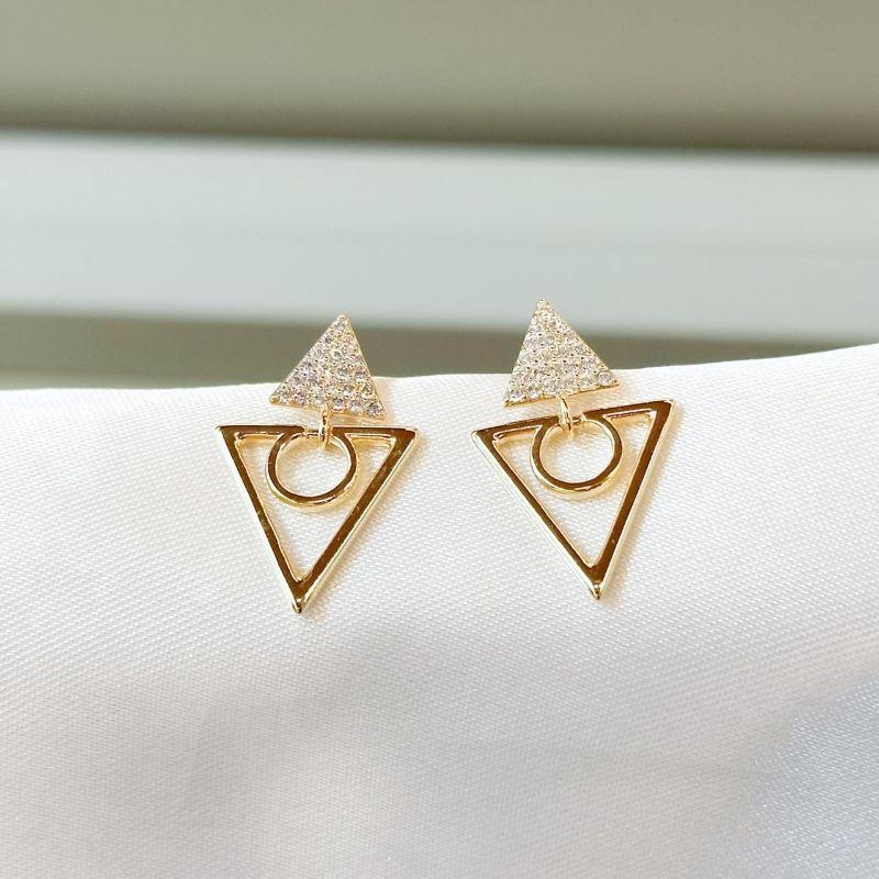 Brinco Triângulo e Círculo Liso