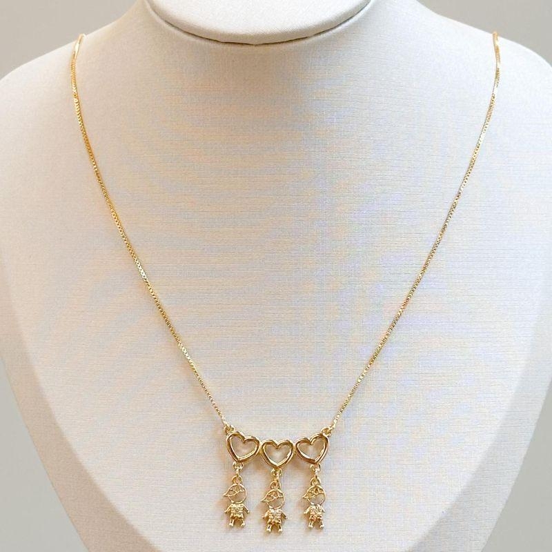 Colar Três Filhos Canga Coração