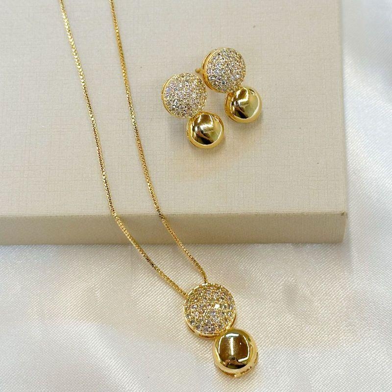 Conjunto Circulo Cravejado e Liso