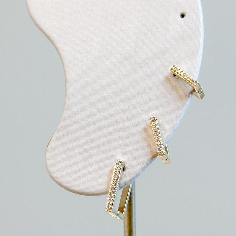 Trio Quadrados Cravejados