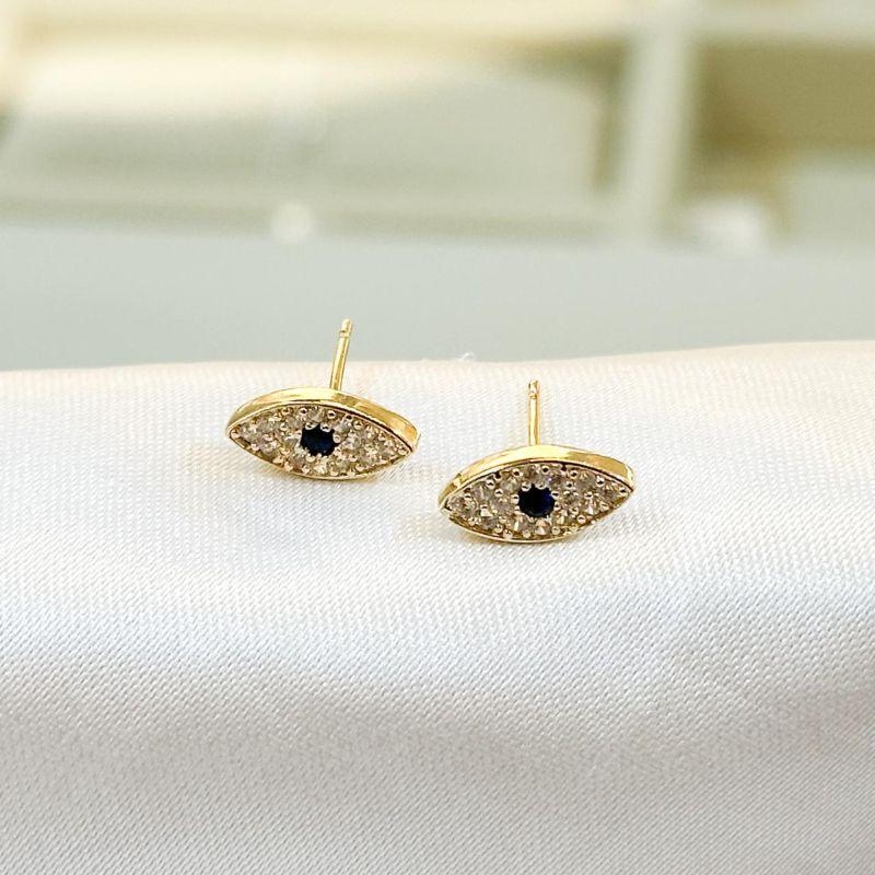 Brinco Olho Grego Cravejado