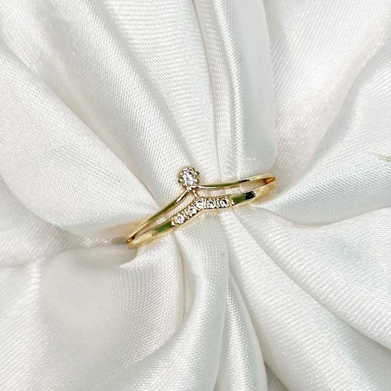 Anel com Aro Duplo V