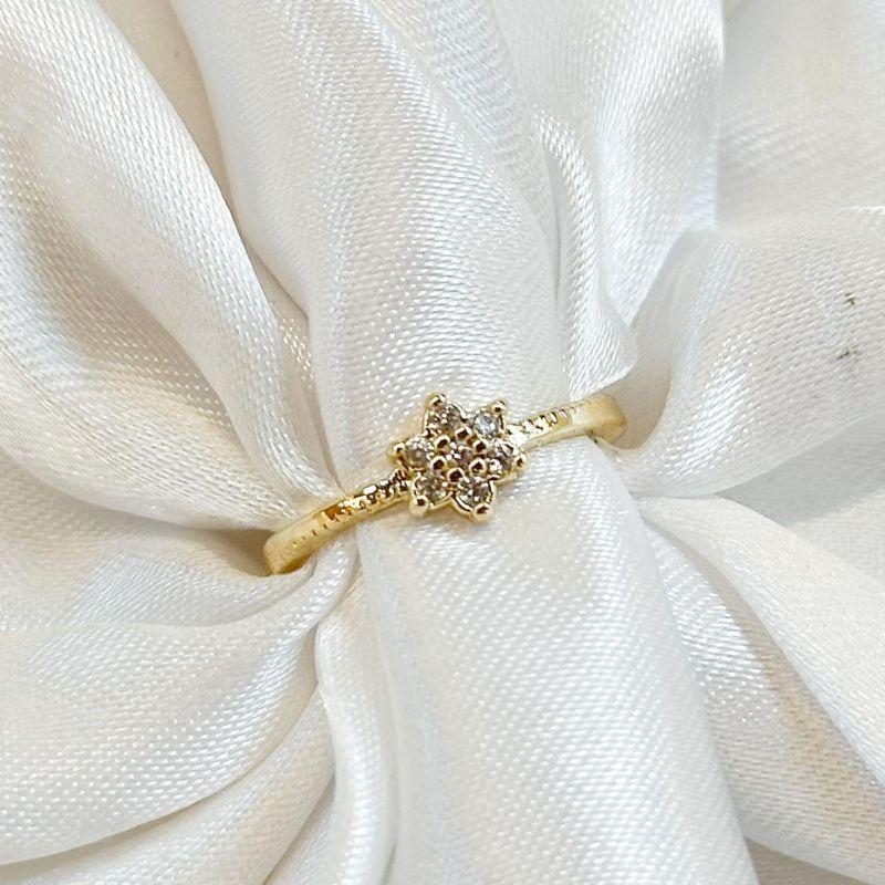 Anel Falange Flor Zircônia