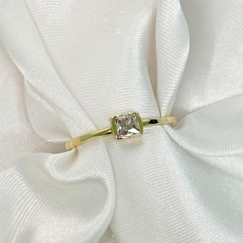 Anel Quadrado Zircônia