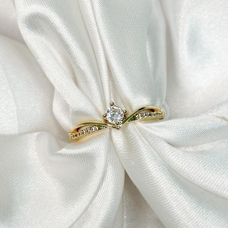 Anel Solitário Princesa