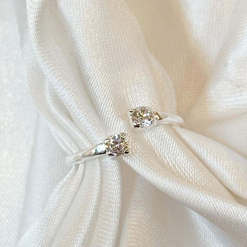 Anel Falange Duas Zircônias