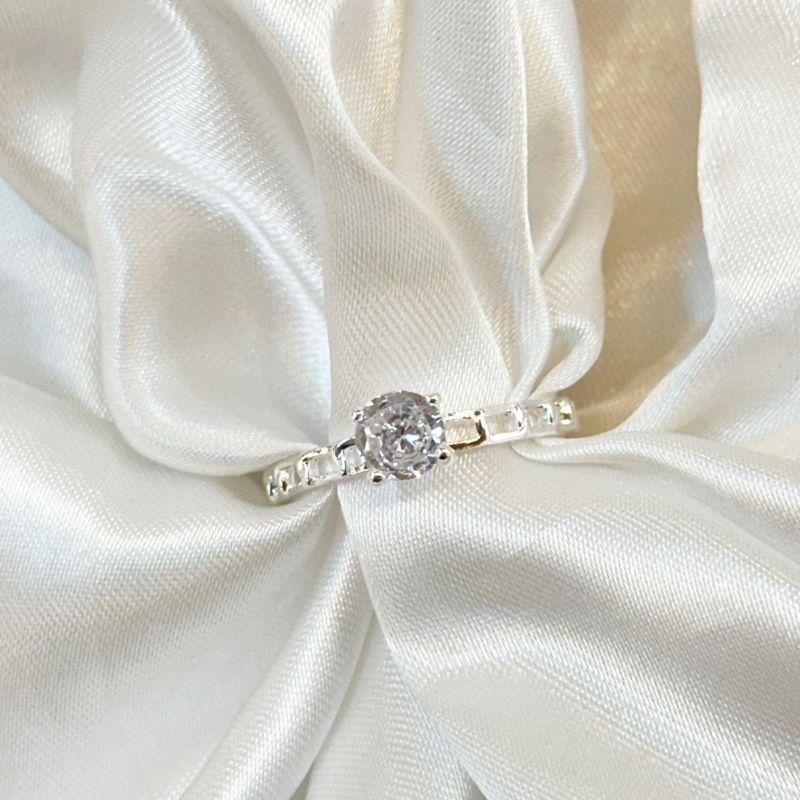 Anel Solitário Aro Corrente