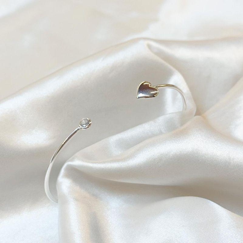 Bracelete Coração e Zircônia