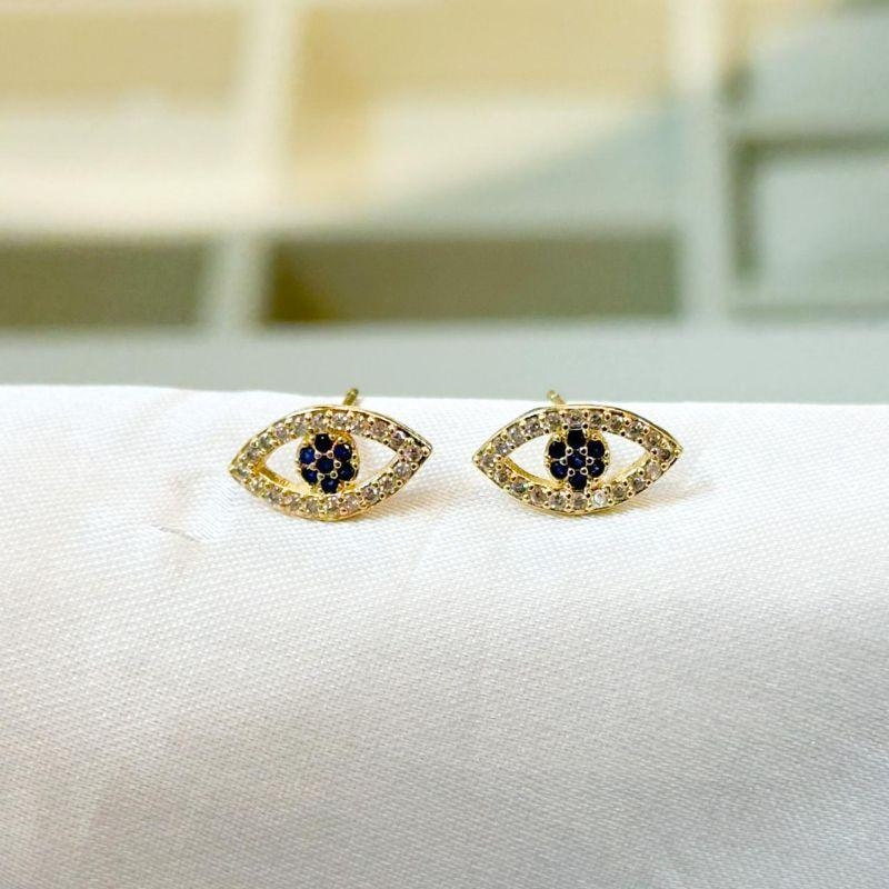 Brinco Olho Grego Cravejado