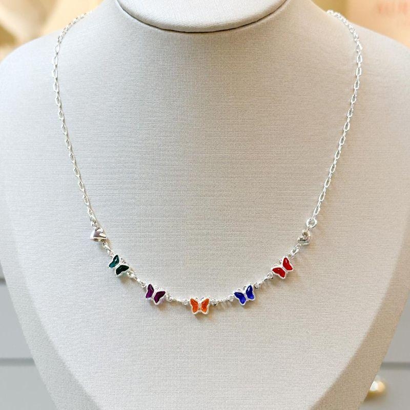 Colar Borboletas Coloridas