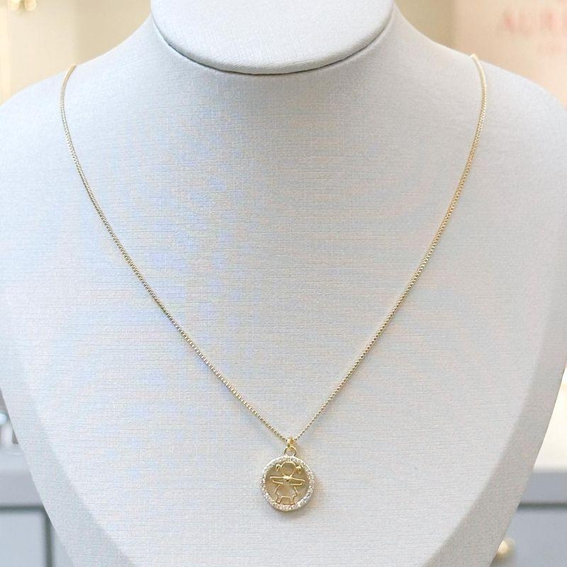 Colar Circulo Cravejado Menina