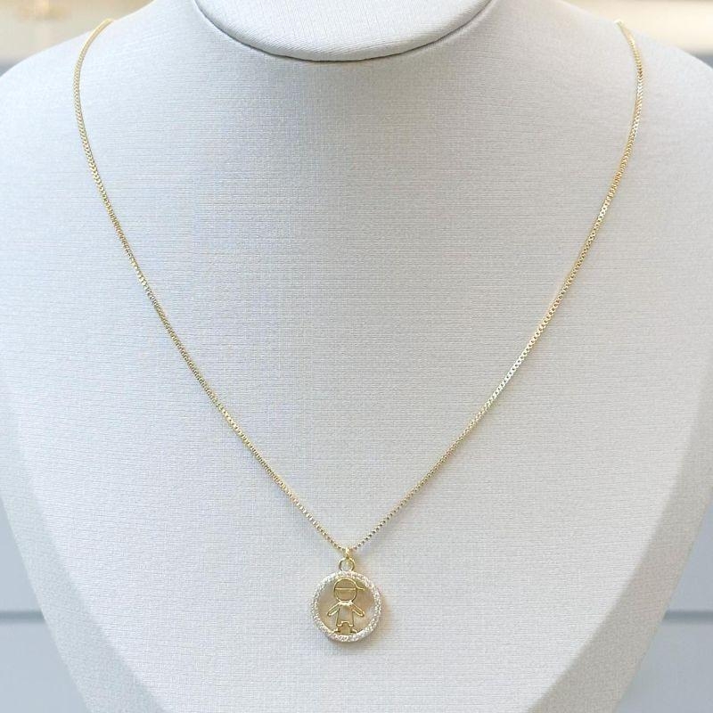 Colar Circulo Cravejado Menino