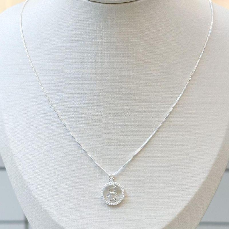 Colar Circulo Cravejado Menino