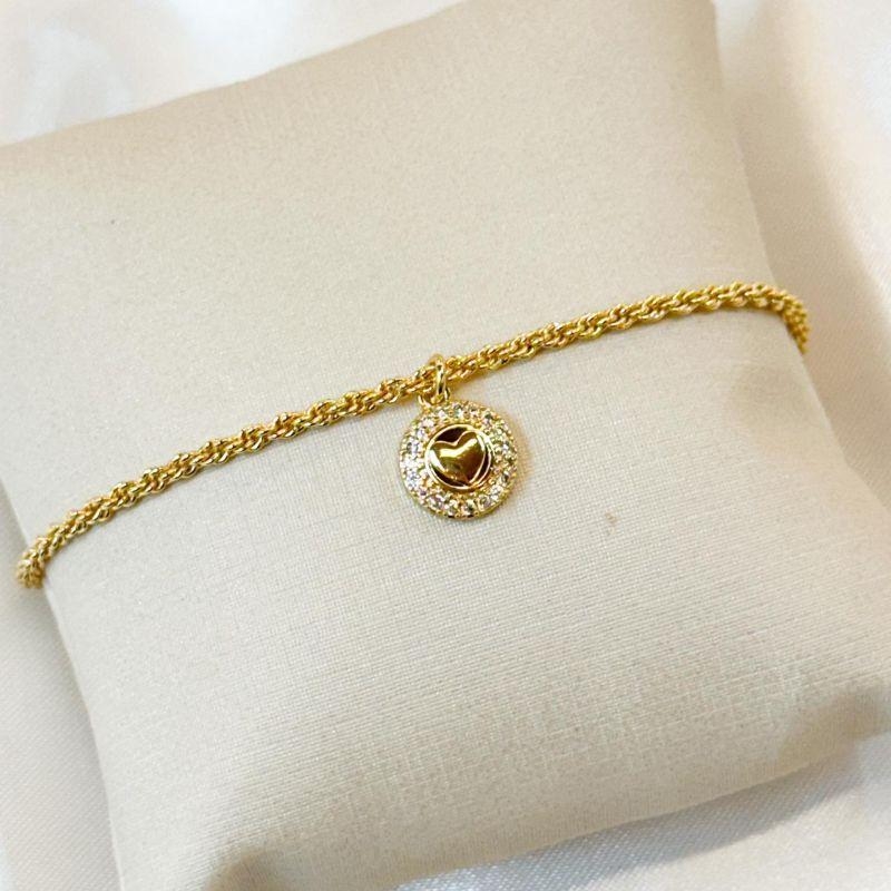 Pulseira Cordão Baiano com Coração