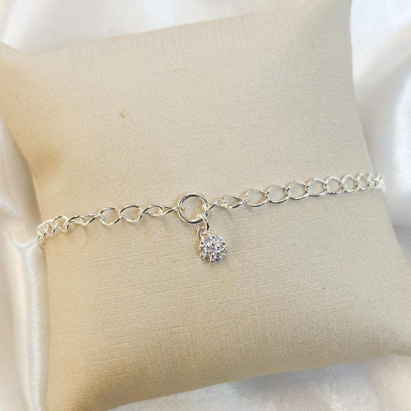 Pulseira Elos Flor Zircônia