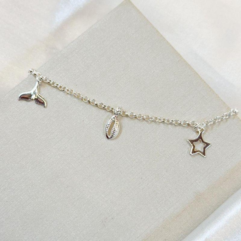 Tornozeleira Estrela Sereia e Concha