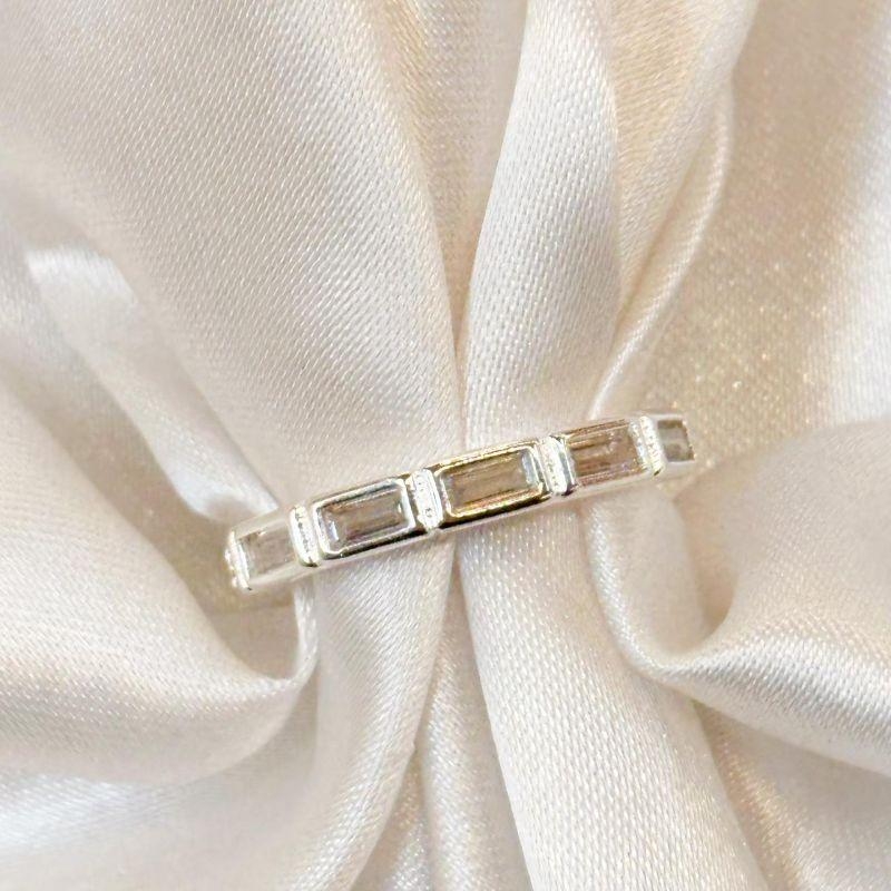 Anel Baguetes Zircônia Horizontal