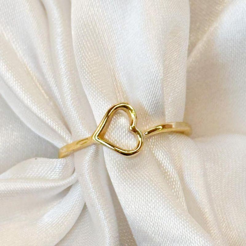 Anel Coração Vazado Lado