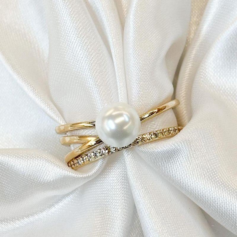 Anel Linhas com Pérola