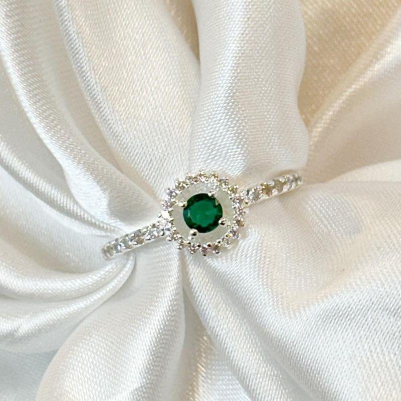 Anel Verde Zircônia