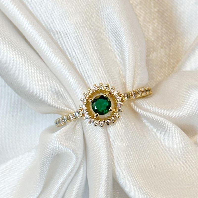 Anel Verde Zircônia