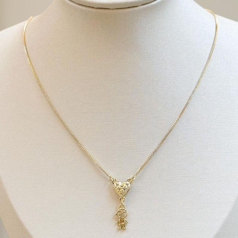 Colar Coração Cravejado Um Menino