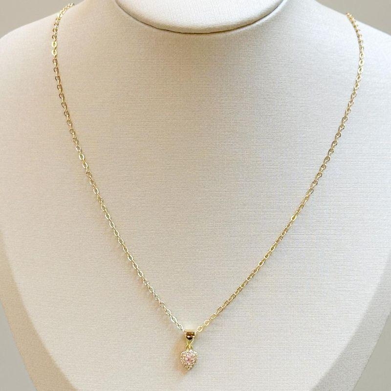 Colar Coração Rosa P