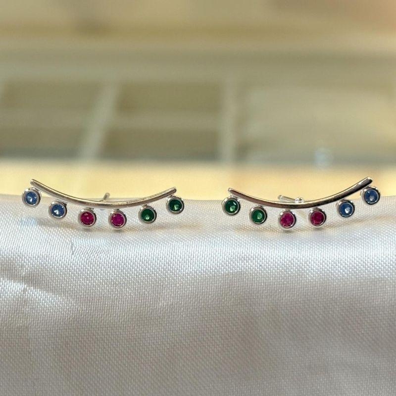 Earcuff Zircônias Coloridas