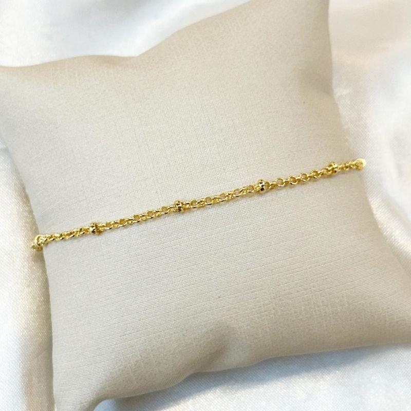 Pulseira Elos Portugês com Bolinhas