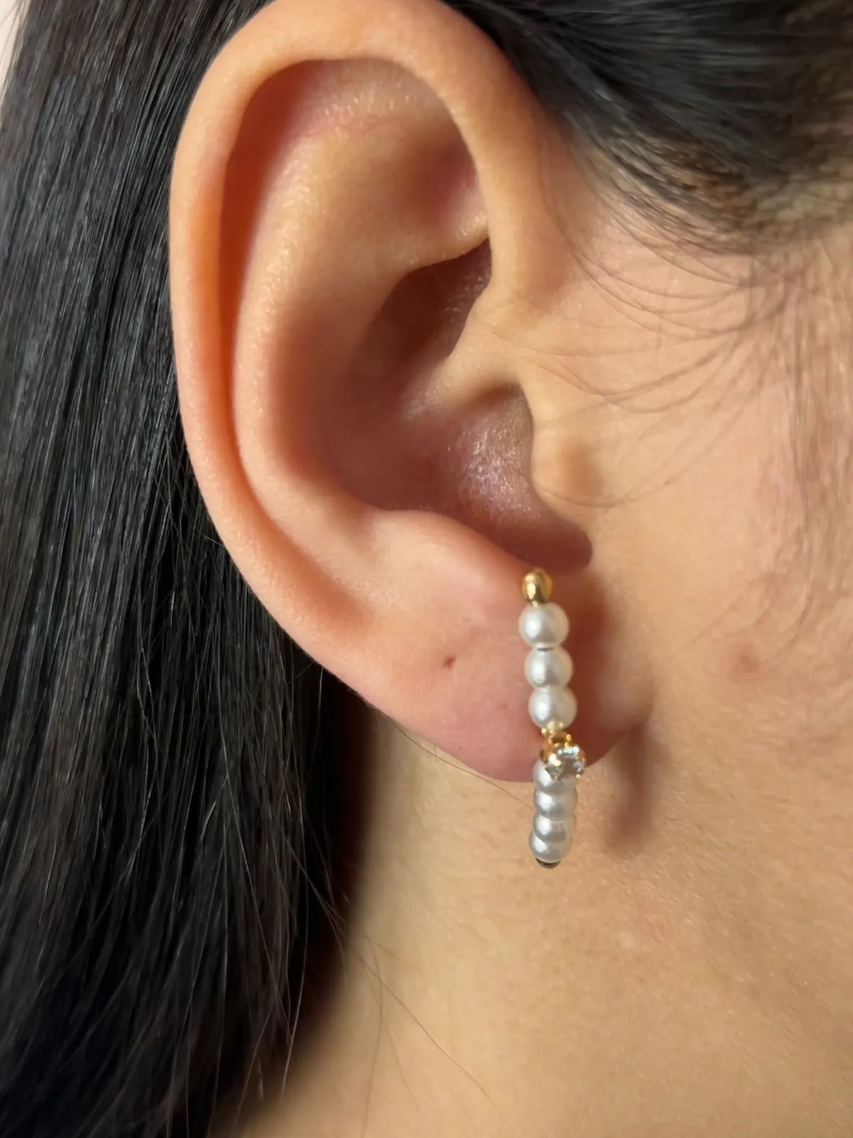 Brinco Ear Hook Pérola