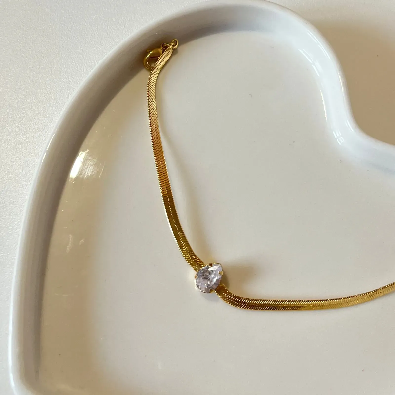 Pulseira Fita com Zirc Oval