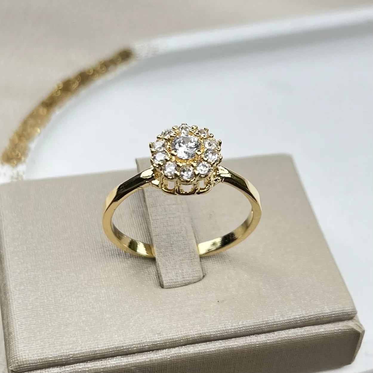 Anel Flor Zircônias