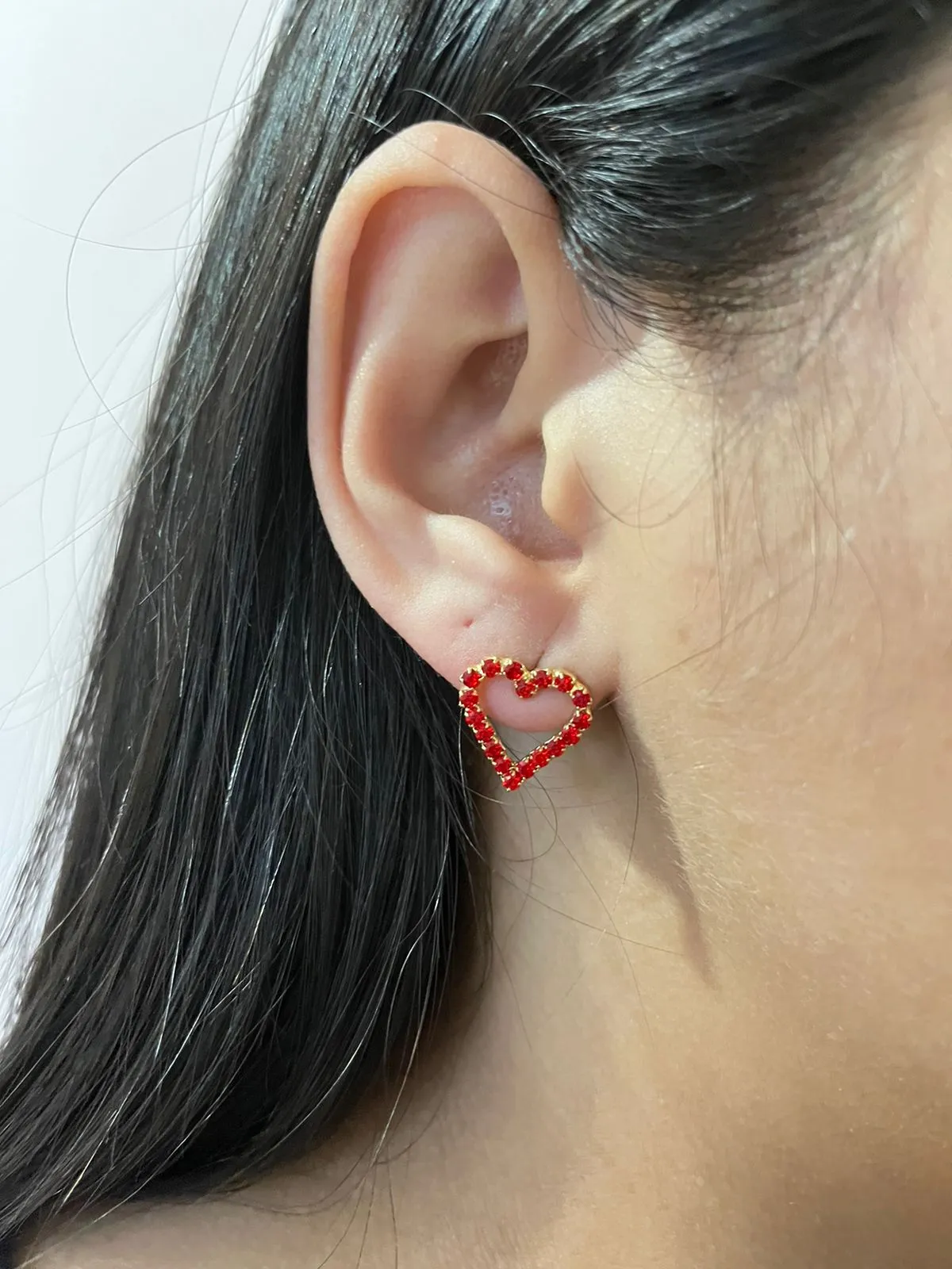 Brinco Coração Strass