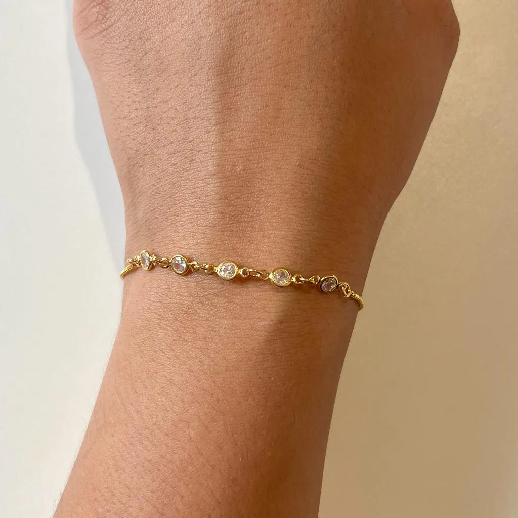 Pulseira 5 Pedras Cristal