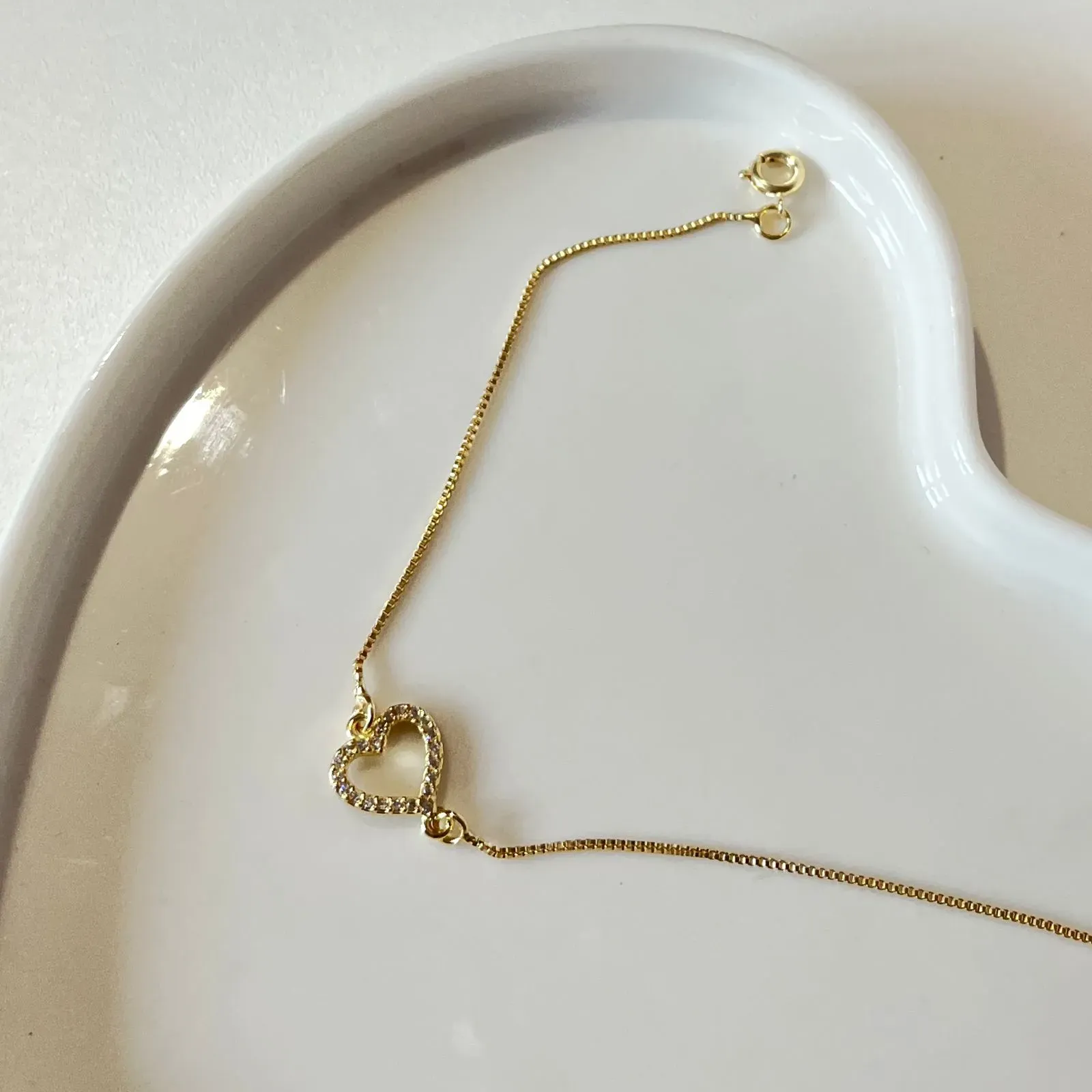 Pulseira Coração Cravejado