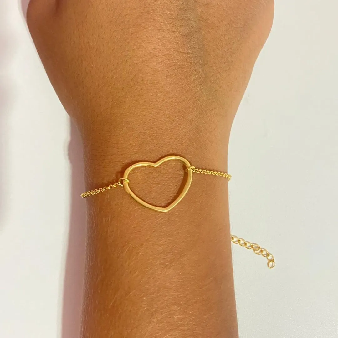 Pulseira Coração Meio Elo