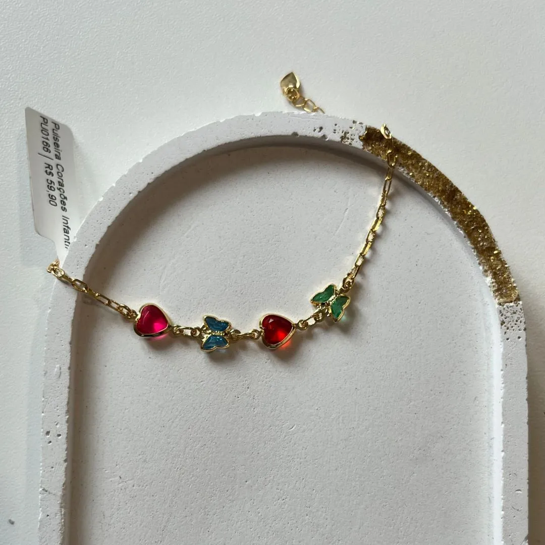 Pulseira Corações Infantil