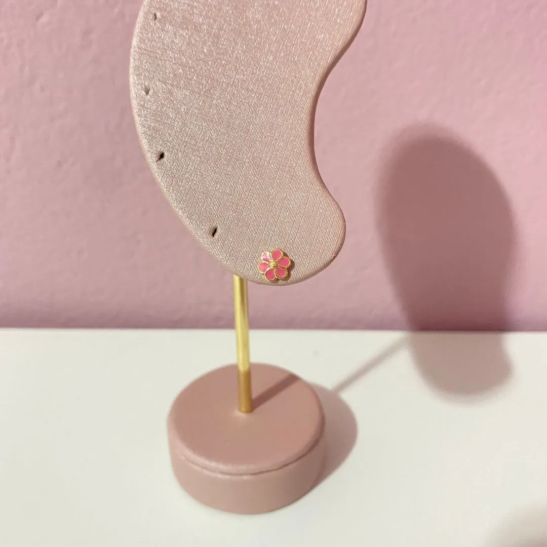 Brinco Infantil Flor Rosa