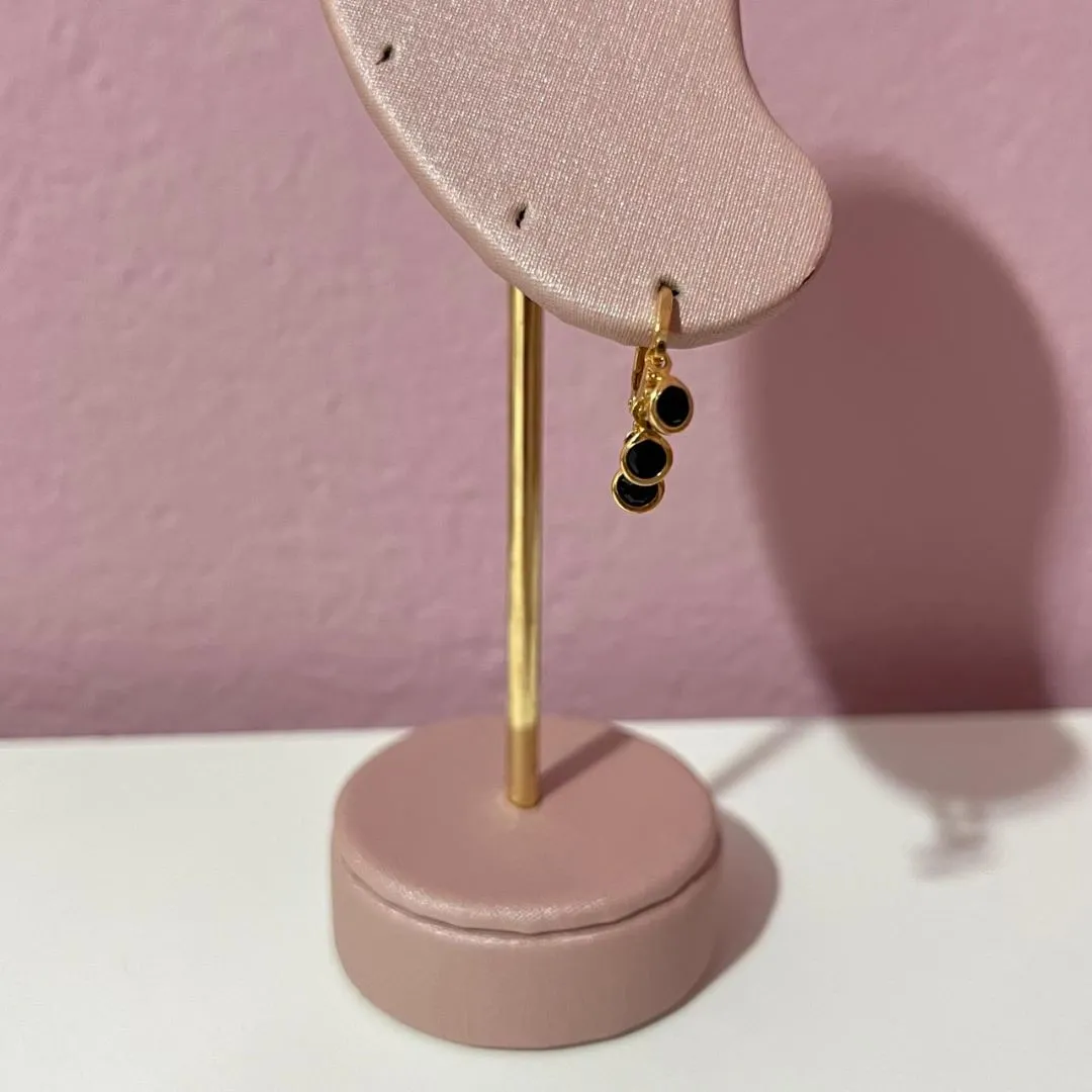 Brinco Argolinha Hook Três Zircônias Colorido