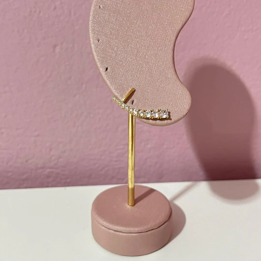 Ear Cuff Zircônias com Piercing