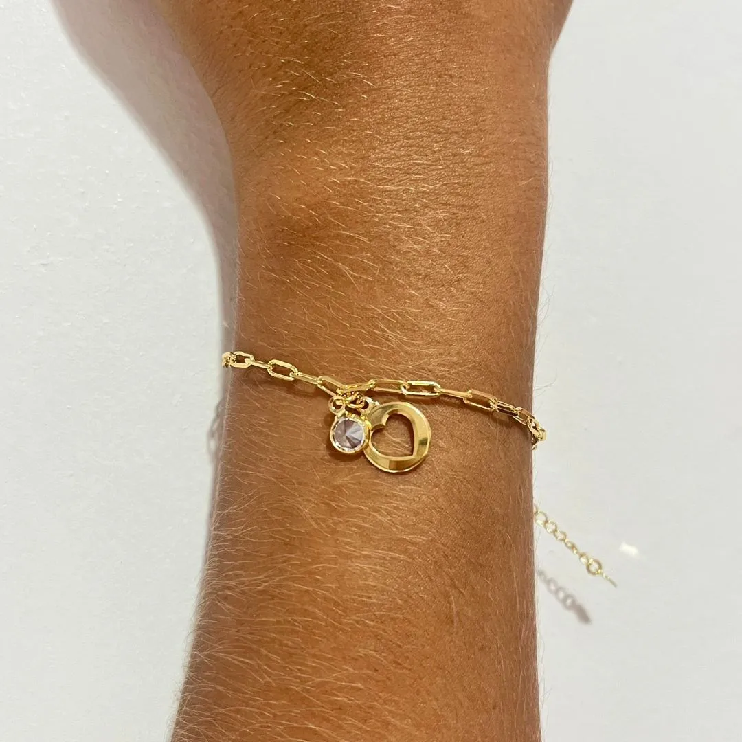 Pulseira Coração e Zircônia