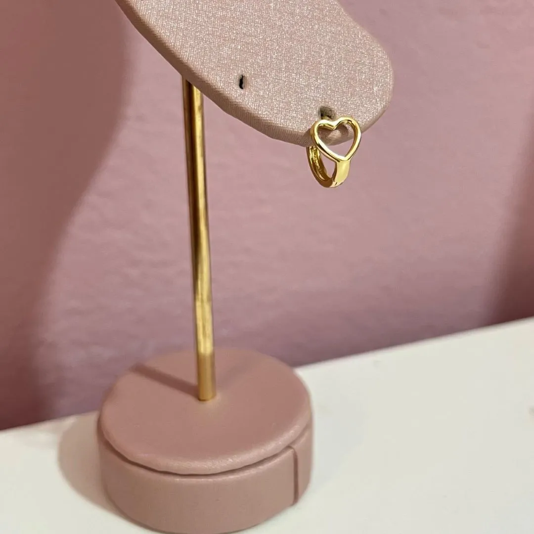 Brinco Argolinha Coração Liso