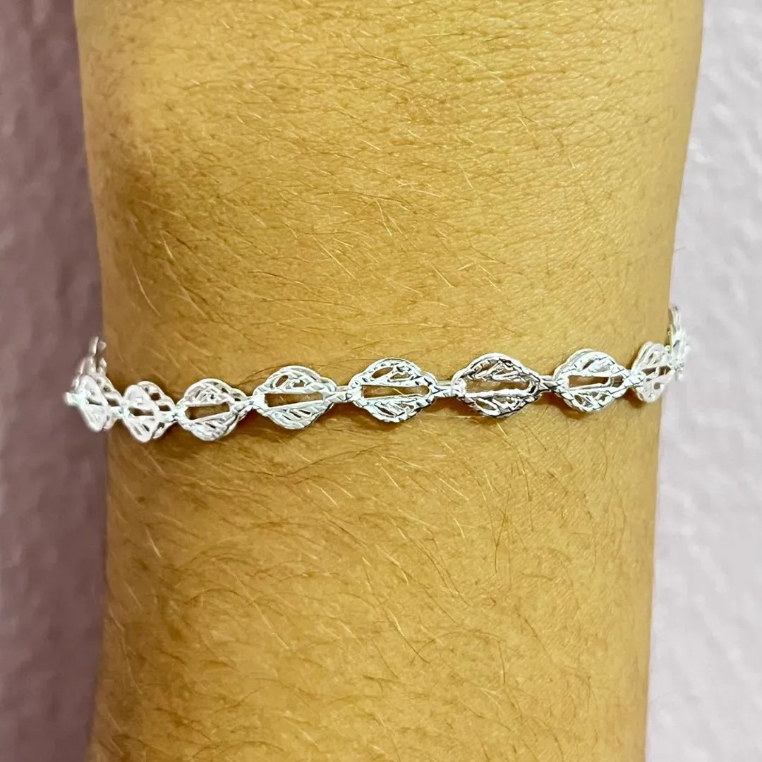 Pulseira Folha Prata