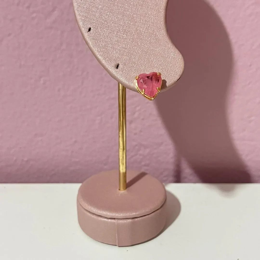 Brinco Coração Rosa