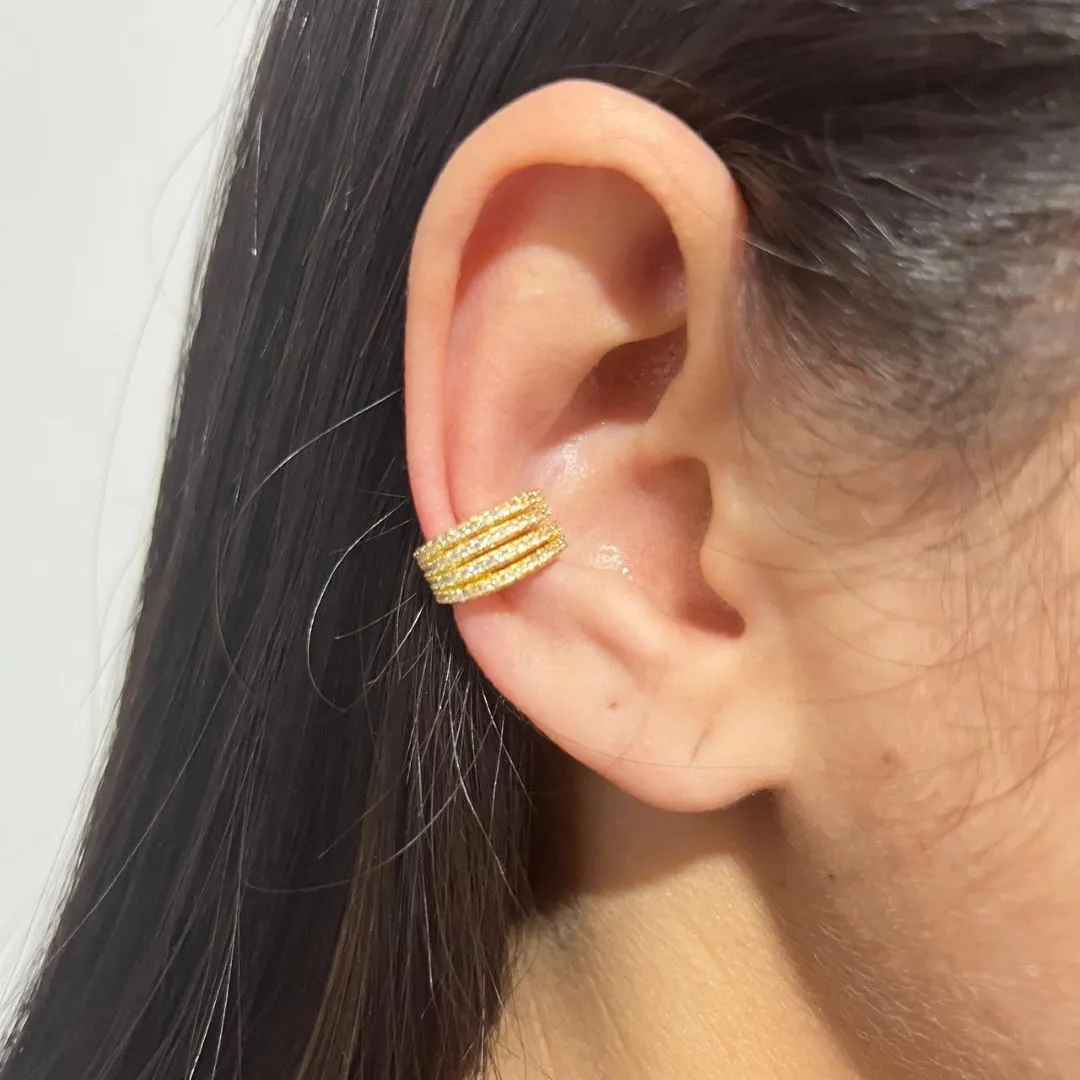 Piercing Fake Quadruplo Cravejado