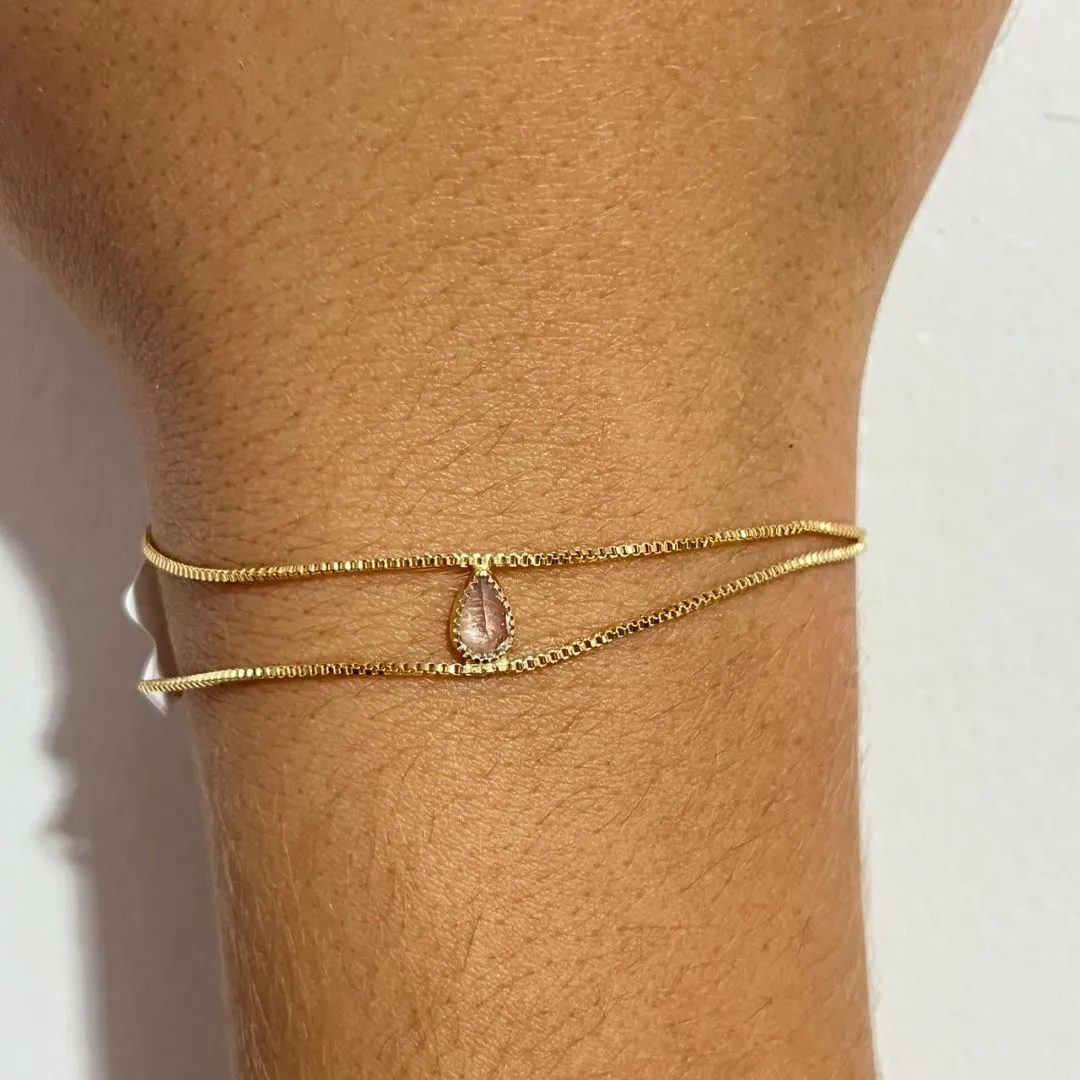 Pulseira Dupla Gota Zircônia